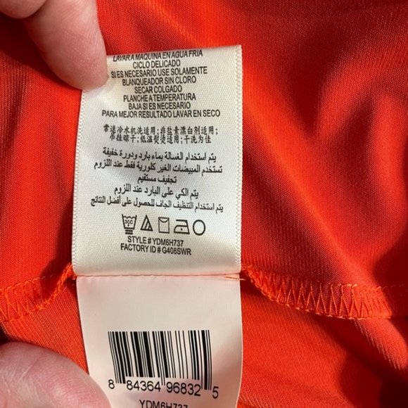 BCBGeneration Tangerine One Shoulder Strap Ruching - Picture 6 of 6